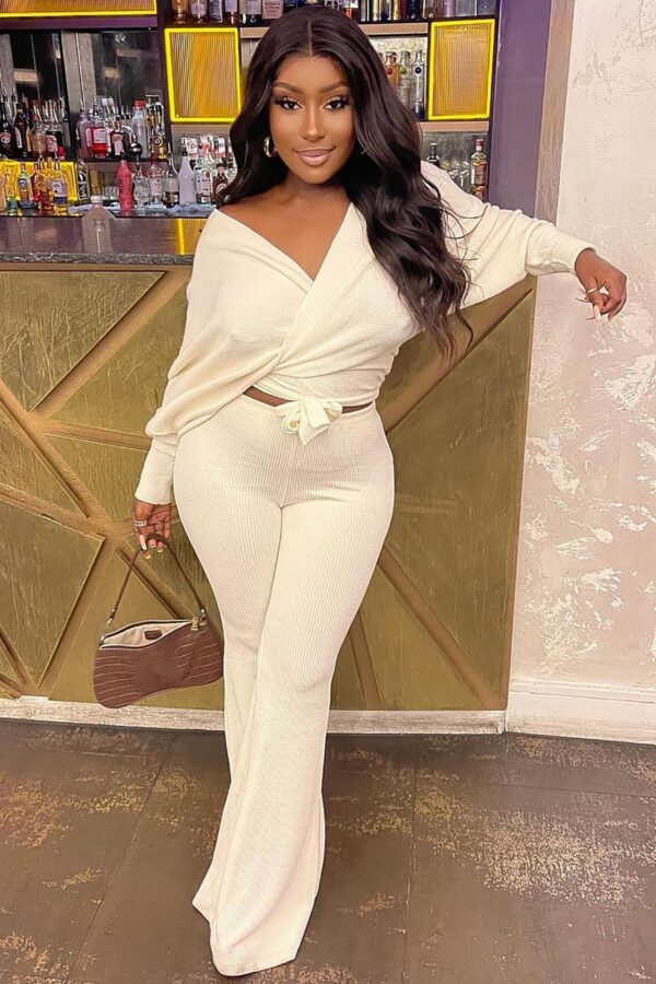 Cream V-Neck Sweater