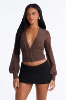 Chocolate V-Neck Top