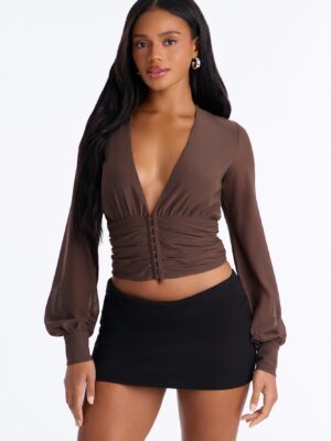 Chocolate V-Neck Top