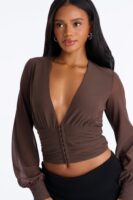 Chocolate V-Neck Top