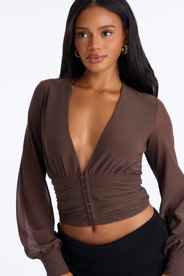 Chocolate V-Neck Top