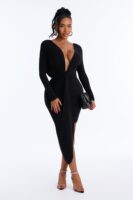 Black V-Neck Dress