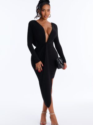 Black V-Neck Dress