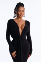Black V-Neck Dress