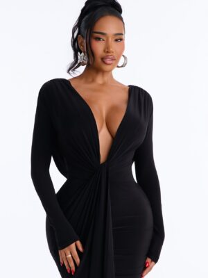 Black V-Neck Dress