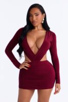 Take Me Out Backless Mini Dress - Plum