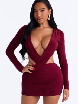 Take Me Out Backless Mini Dress - Plum