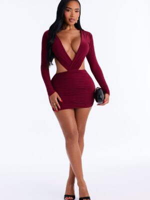 Take Me Out Backless Mini Dress - Plum