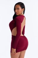 Take Me Out Backless Mini Dress - Plum