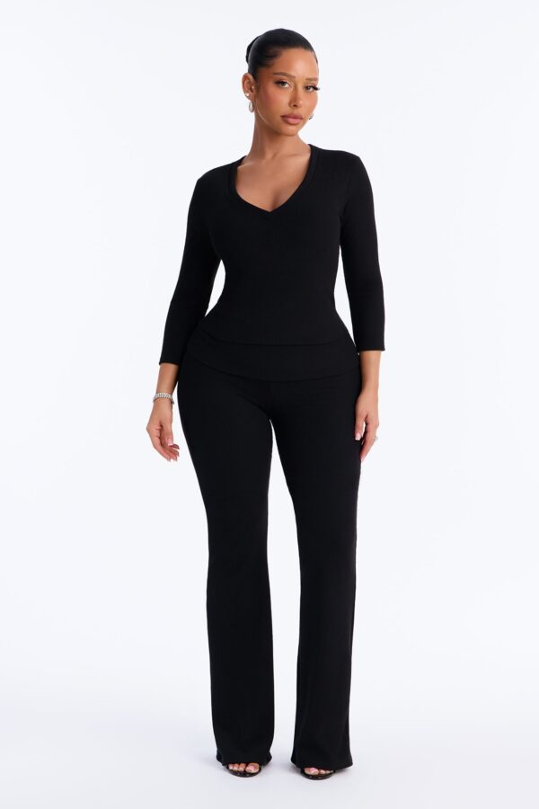 Black V-Neck Pants