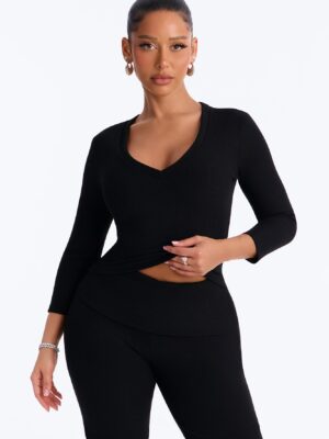 Black V-Neck Pants