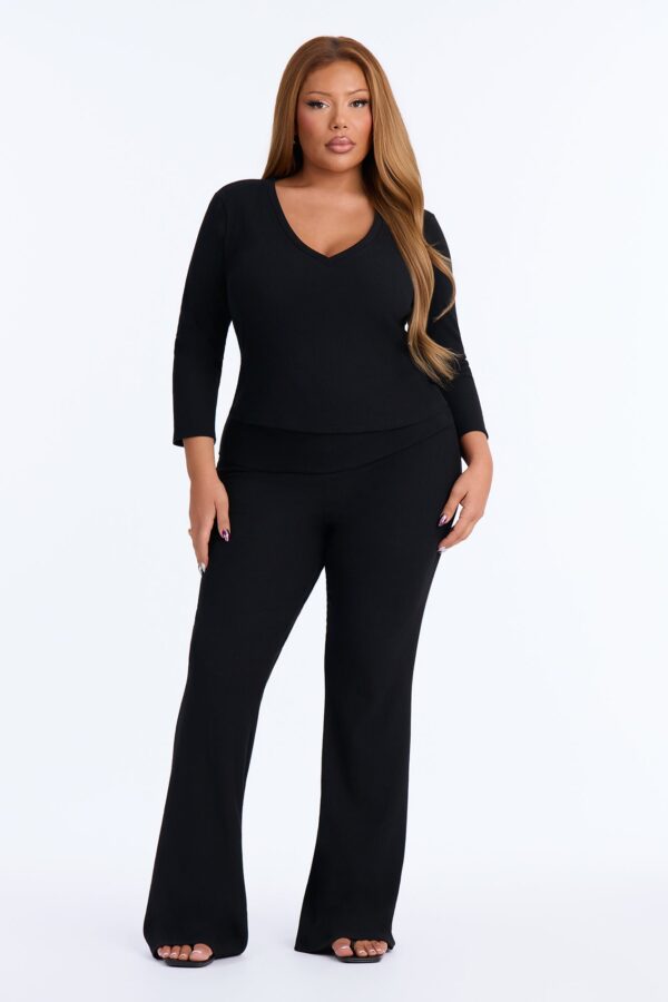 Black V-Neck Pants