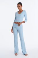 Blue Pants with v-neck