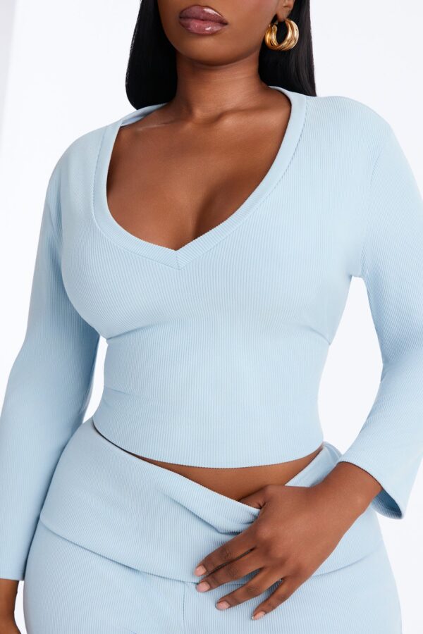 Blue Pants with v-neck