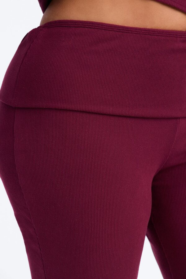 Burgundy V-Neck Pants