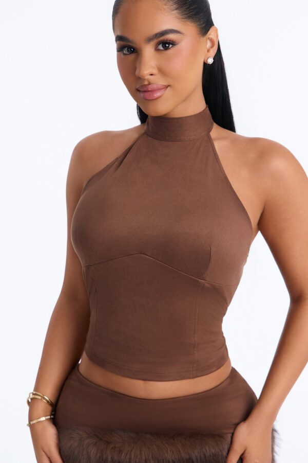 Brown Mock-Neck Skirt
