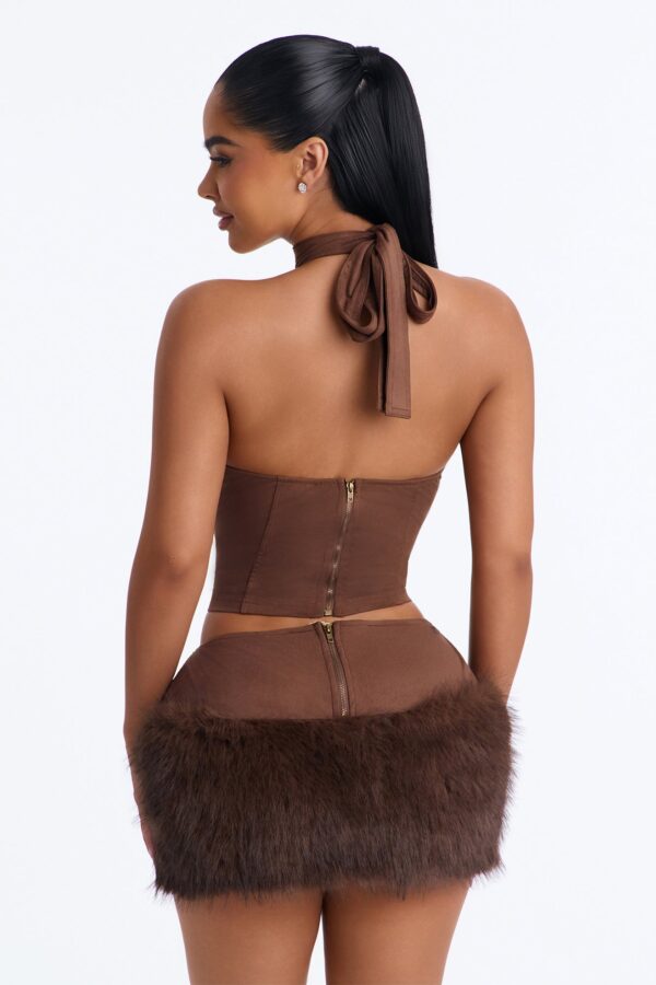 Brown Mock-Neck Skirt