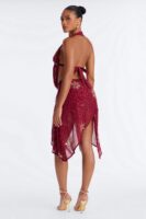 Wine Cowl-Neck Skirt