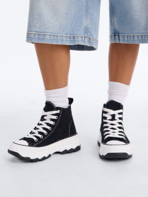 Don’t Stop Me High Top Sneakers - Black