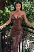 Dress in Brown 100% polyurethane
