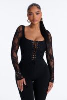 Square-Neck Jumpsuit in Black