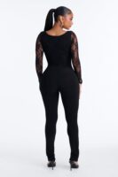 Square-Neck Jumpsuit in Black