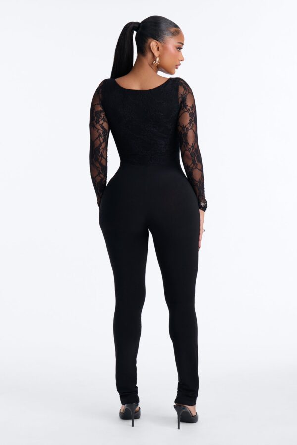 Square-Neck Jumpsuit in Black