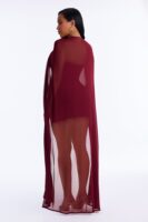 V-Neck Dress in Burgundy