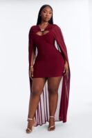 V-Neck Dress in Burgundy