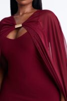 V-Neck Dress in Burgundy