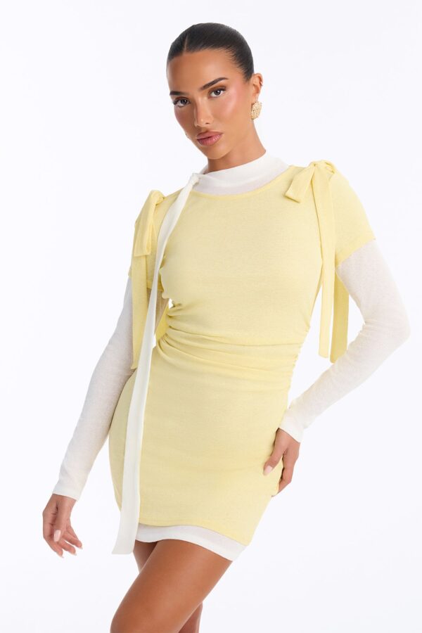 Yellow Mock-Neck Dress