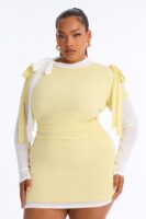 Yellow Mock-Neck Dress