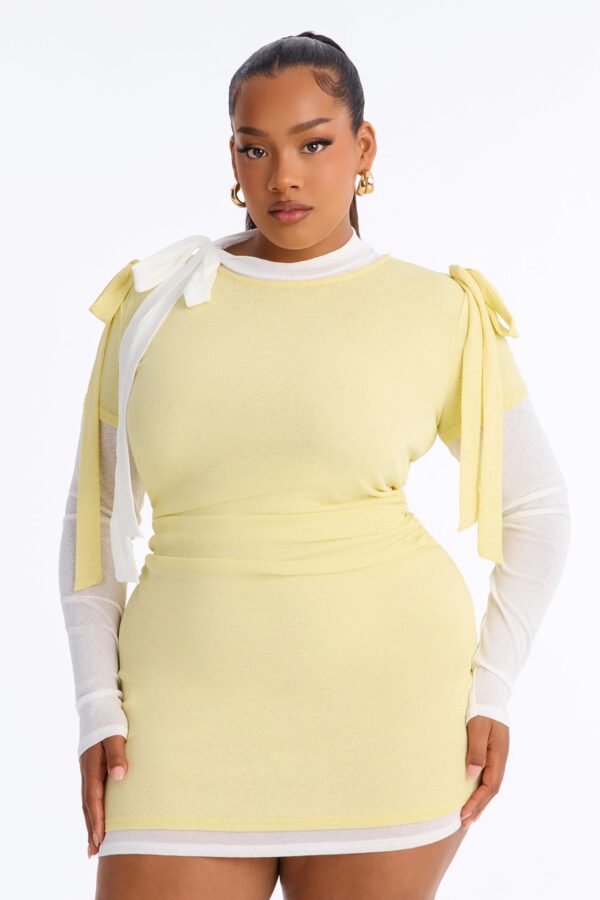 Yellow Mock-Neck Dress