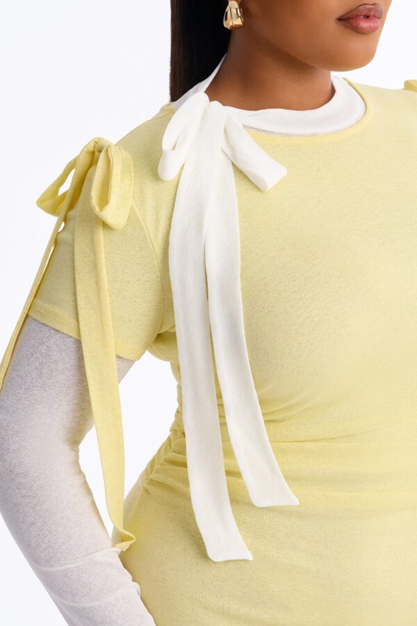 Yellow Mock-Neck Dress