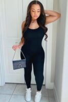 Jumpsuit in Black 93% rayon