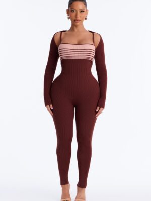 Jumpsuit in Brown 50% rayon