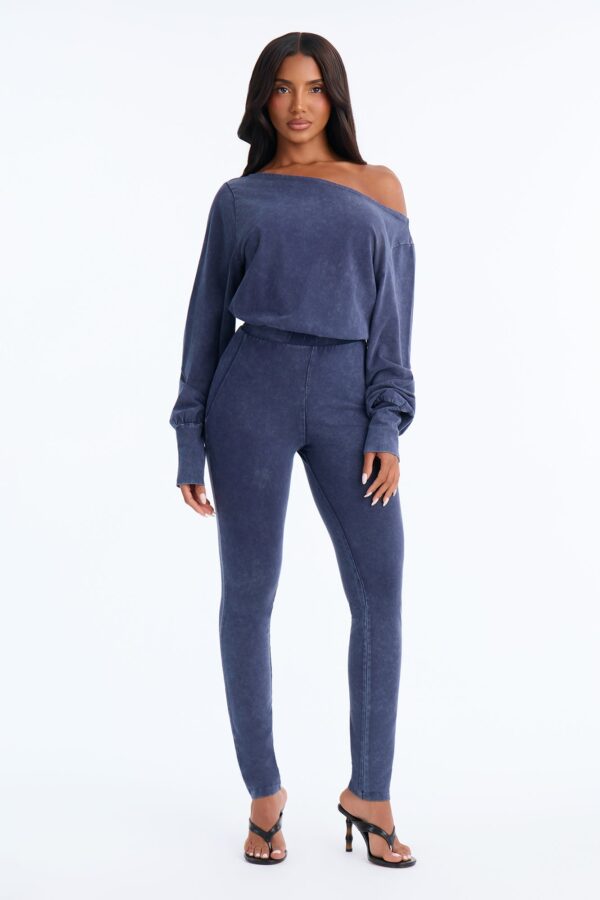 Navy Jumpsuit with one shoulder