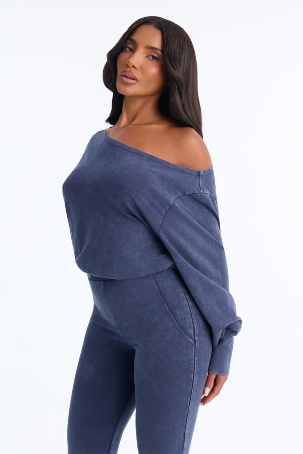 Navy Jumpsuit with one shoulder