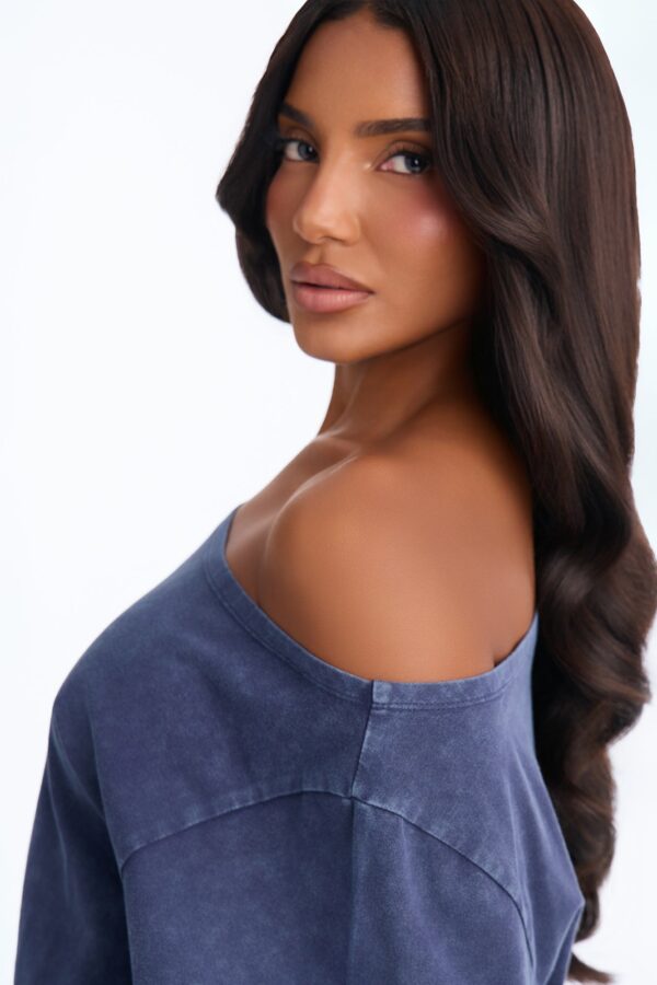 Navy Jumpsuit with one shoulder