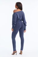 Navy Jumpsuit with one shoulder
