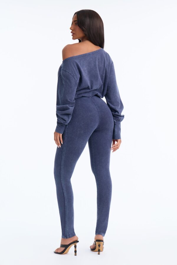Navy Jumpsuit with one shoulder