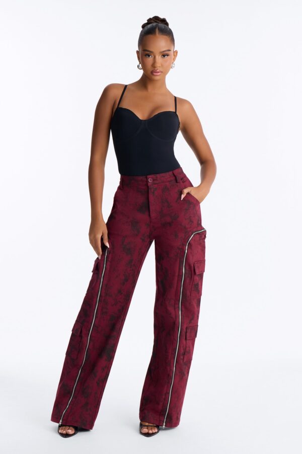 Burgundy Pants with wide leg