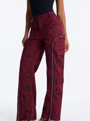 Burgundy Pants with wide leg