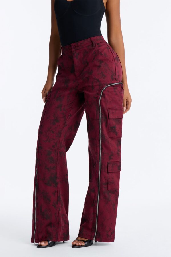 Burgundy Pants with wide leg