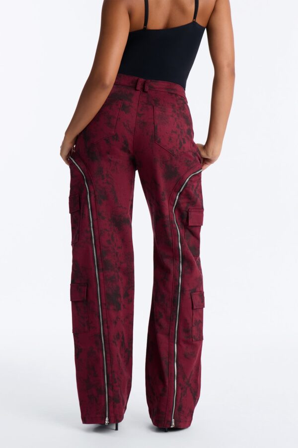 Burgundy Pants with wide leg