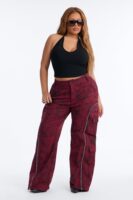 Burgundy Pants with wide leg