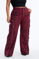 Burgundy Pants with wide leg