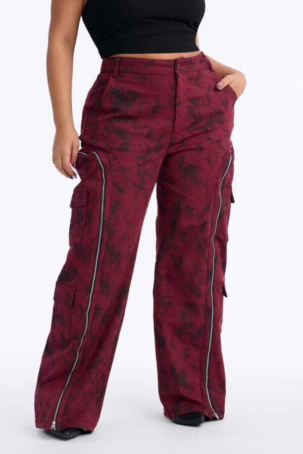 Burgundy Pants with wide leg