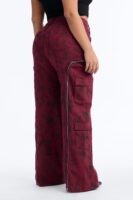 Burgundy Pants with wide leg