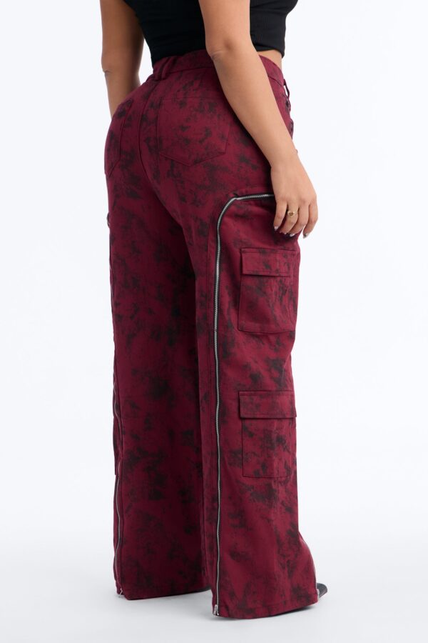 Burgundy Pants with wide leg
